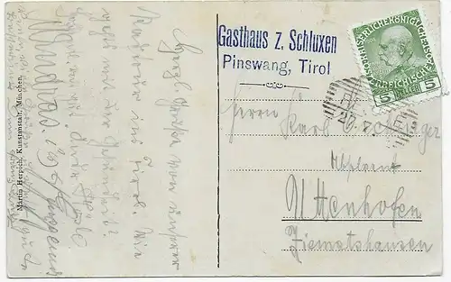 Carte d'affichage Hostel zum Schluxen, Pinswang/Tirol