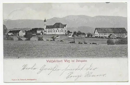 Ansichtskarte Wallfahrtsort Wies bei Steingaden 1902