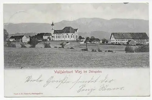 Carte de vue Station de pèlerinage Wies près de Steingaden 1902