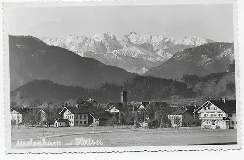 Ansichtskarte Mietenkam mit Kaiser, Sonderstempel Grassau/Chiemgau 1951