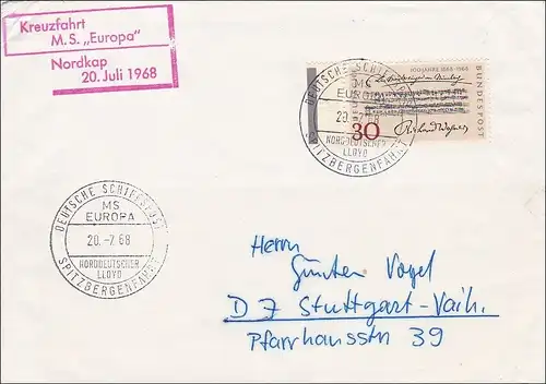 Kreuzfahrt M.S. Europa, Nordkap 20. Juli 1968 - Spitzbergenfahrt