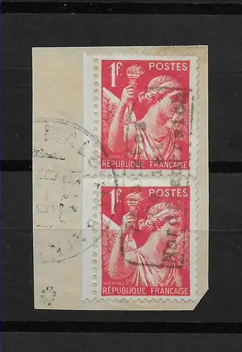 Frankreich Dünkirchen,  MiNr. 21 I, gestempelt, Briefstück