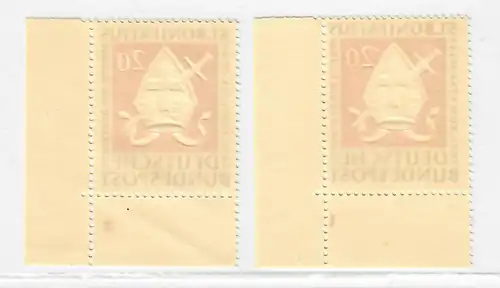 Bund: MiNr. 199 mit Sektor Nr. 1 +2  im Eckrand, postfrisch, **