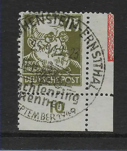 SBZ: MiNr. 221 RL, gestempelt im Eckrand, 1949