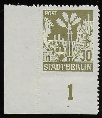 MiNr. 7 B IV, postfrisch, ** Eckrand E3, BPP geprüft