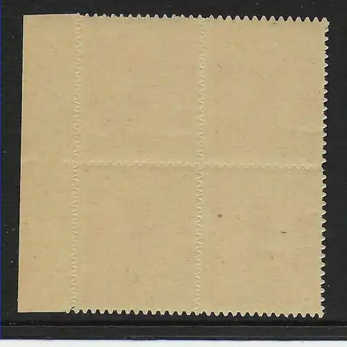 MiNr. 3 B XIX,  postfrisch, ** Viererblock Seitenrand