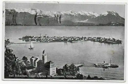 Ansichtskarte Bad Schachen, Insel Lindau im Bodensee, 1937