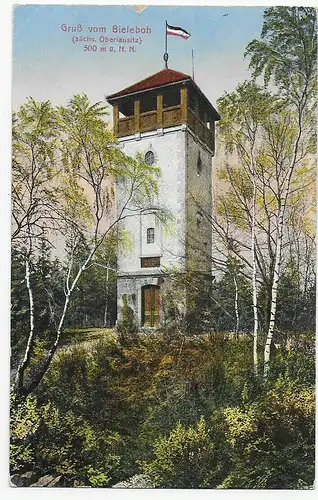 Ansichtskarte Gruß aus Bieleboh, 1924, Stempel Beiersdorf
