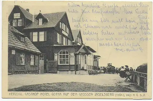 Ansichtskarte Friedrichsroda Gasthof Hotel Gotha, Inselberg/Thüringen, 1921