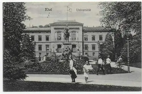 Ansichtskarte Kiel, Universität, 1912 nach Flensburg