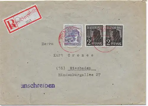 Einschreiben Köln-Bayenthal nach Wiesbaden 1947