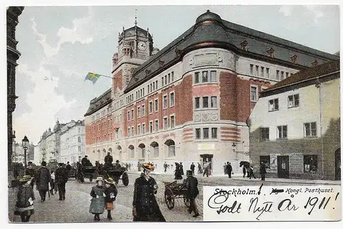 Ansichtskarte Stockholm 1910 an kaiserliches Postamt Karlsruhe