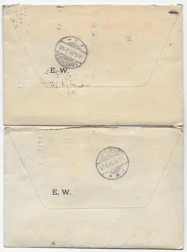 4x Briefe Hamburg mit Perfin /Firmenlochung, alle mit Textinhalt 1903