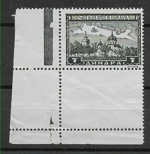 Serbien MiNr. 79L, postfrisch, ** Eckrand