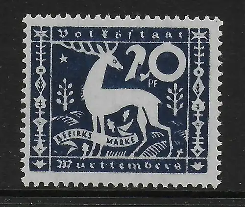 Württemberg MiNr. 146 III, postfrisch, **