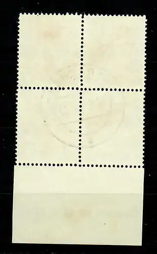 Baden Viererblock gestempelt, 1948, Oberachern, Unterrand mit Druckdatum