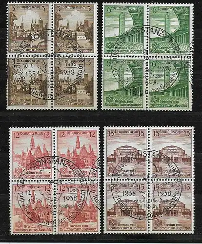 Deutsches Reich: MiNr. 665-668, Sonderstempel Konstanz