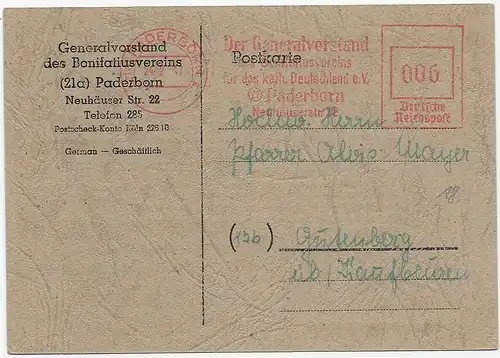 Generalvorstand Bonifaziusvereins für das katholische Deutschland 1947 Paderborn