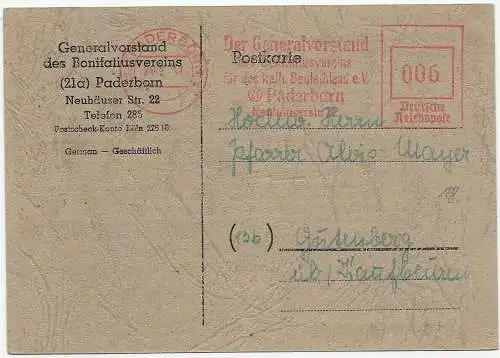 Generalvorstand Bonifaziusvereins für das katholische Deutschland 1947 Paderborn