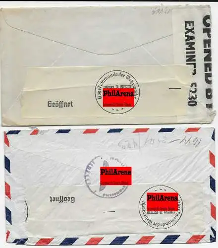 2x meter cancel 1940 to Germany with censorship