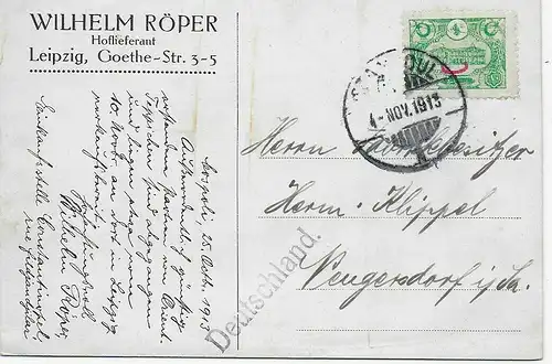 Leipziger Postkarte aus Stanboul 1915 nach Neugersdorf