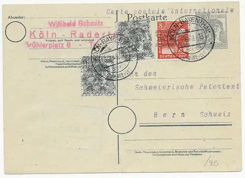 Köln-Bayenthal 1948 nach Bern