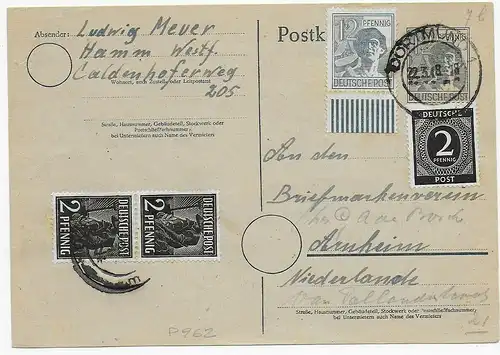 Dortmund 1948 nach Arnheim/NL