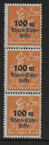 DR: MiNr. 258 IX, postfrisch, ** im Dreierstreifen