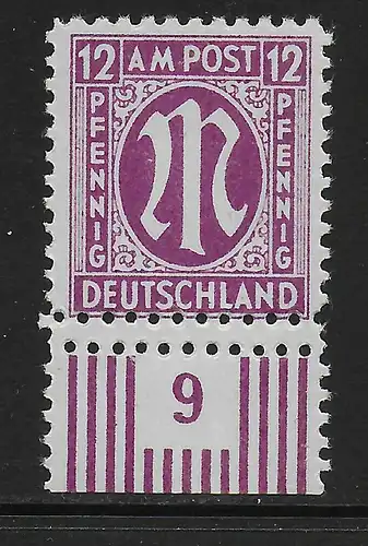 MiNr. 23, postfrisch, ** Unterrand mit Doppelzähnung