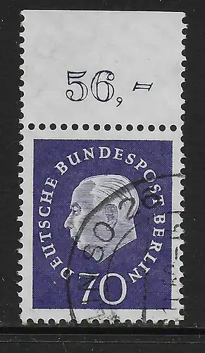 Berlin: MiNr. 186w, Oberrand, gestempelter