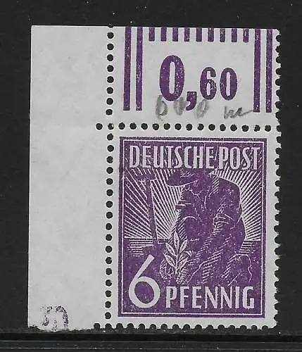 MiNr. 944 DZ 5, Eckrand, postfrisch, **, Druckerkennziffer