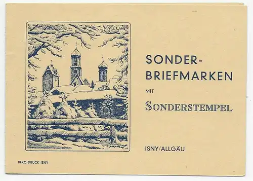 Deutsche Ski-Meisterschaften, 1949, Isny mit Sonderstempel und Sonderkarte