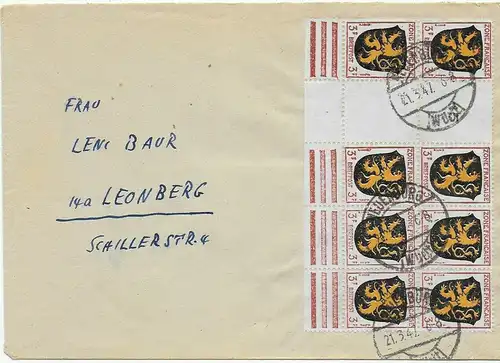 Brief von Neuenburg 1947 nach Leonberg