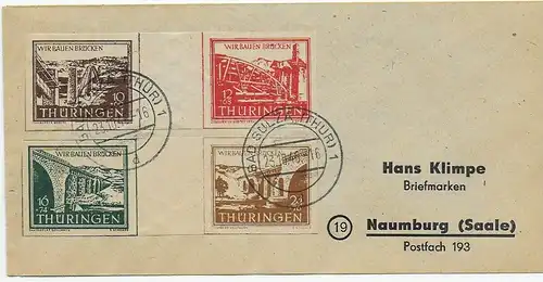 Thüringen: Brief Bad Sulza 1946 nach Naumburg