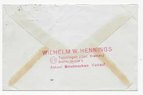 Brief von Twistringen 1946 nach Lüneburg: lt. Verfügung zulässig