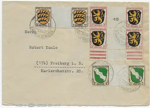 Brief von Riegel/Emmendingen nach Freiburg 1947