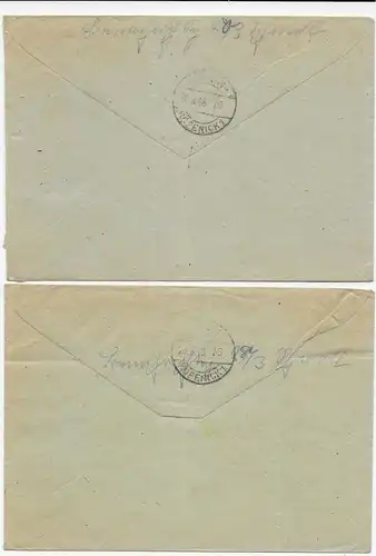 2x Einschreibebriefe Oberwürzbach/St. Ingbert 1948 nach Berlin, MiNr. 276-283 II
