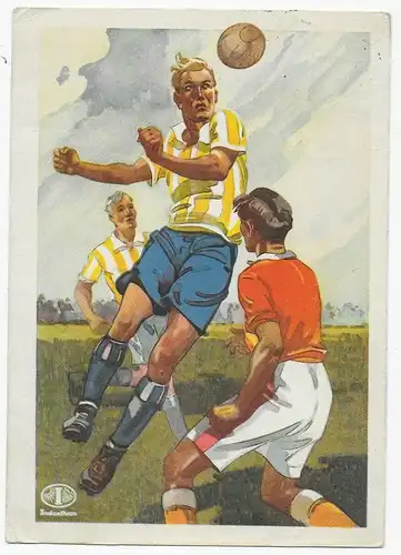 Postkarte 1940 Berlin: Sport-Kleidung nach Klucken, Fussball