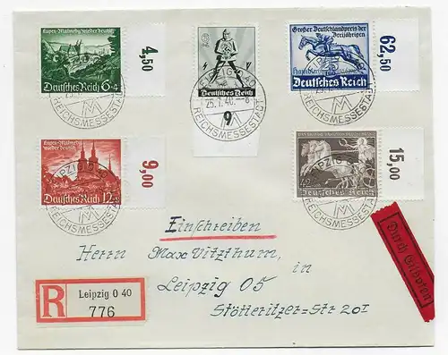 Einschreiben Eilbote Leipzig Messe 1940, FDC