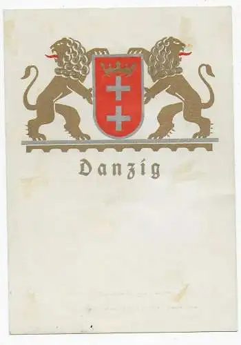 Danzig Karte mit Sondertempel 19.9.1939