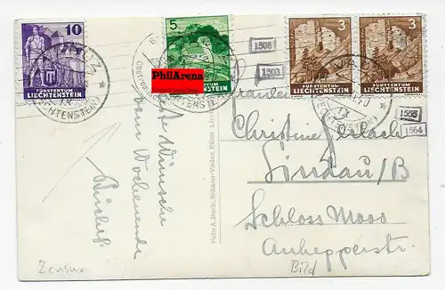Ansichtskarte Vaduz nach Lindau, 1940 mit OKW Zensur