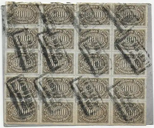 Brief aus Hamburg nach Berlin, MeF und Massenfrankatur, 3.9.1923