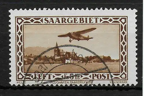 Saargebiet MiNr. 159, gestempelt, Echtheit geprüft