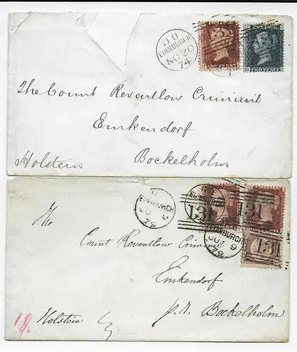 2x covers Edinburgh to Boekelhohlm, 1874