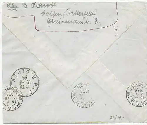 Brief vom Turn- und Sportfest Breslau nach Paris, und zurück. 1938