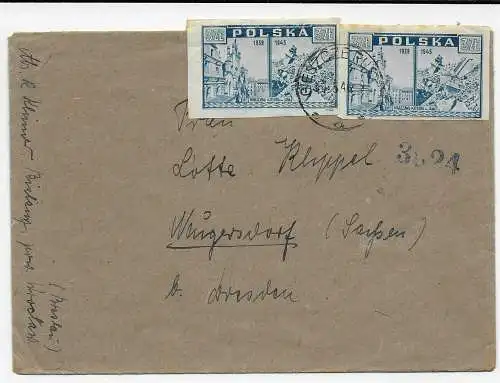 Brief 1946 von Polen nach Neugersdorf