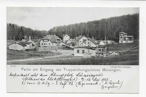 Postkarte Truppenübungsplatz Münsingen 1903