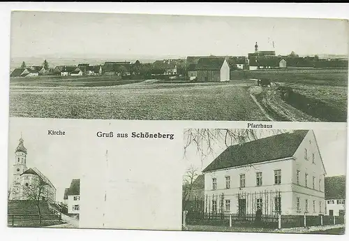 Ansichtskarte Gruß aus Schöneberg/Pfaffenhofen, 1928 nach Heidelberg