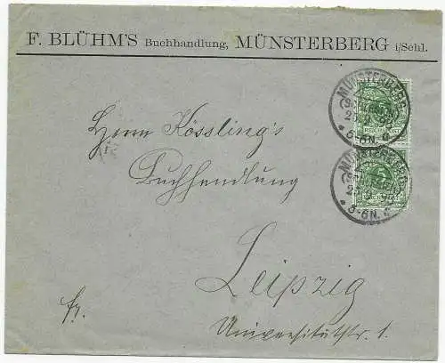 Brief aus Schlesien: Münsterberg 1898 nach Leipzig