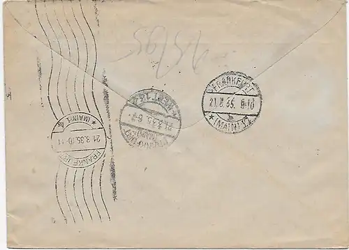 Einschreiben Luftpost Moskau 1935 nach Frankfurt